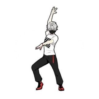 🕺 dance, anime style, character, posing, stylish, masked telegram sticker