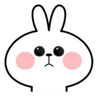 😢 bunny, rabbit, cute, animal, cartoon, white, sticker whatsapp sticker