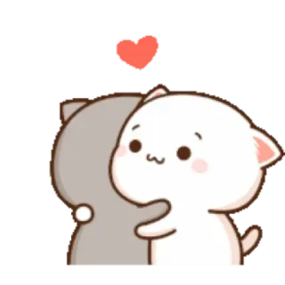💟 kot, miłość, słodki, przytulanie, kawaii, uroczy, naklejka, zwierzę telegram sticker