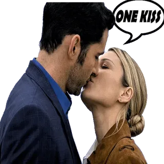 😘 ONE KISS Kuss, Paar, Liebe, Romantik, Zuneigung telegram sticker