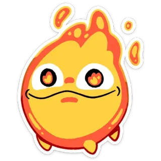 😍 feu, flamme, mignon, kawaii, orange, dessin animé whatsapp sticker