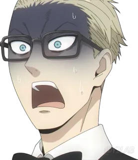 😨 Loid Forger Spy x Family Anime, Choqué, Expression faciale, Spy x Family, Loid Forger telegram sticker