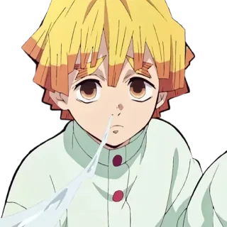 🤕 Zenitsu Agatsuma Demon Slayer Anime, verängstigt, weinend, Demon Slayer, Zenitsu telegram sticker