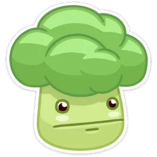 🥦 broccoli, vegetable, cartoon, food, cute, sticker telegram sticker
