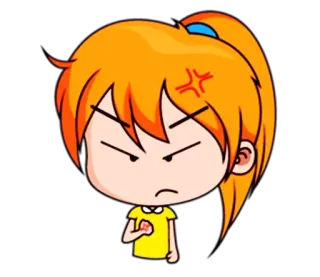 😠 arrabbiato, infastidito, cartone animato, anime, ragazza, pazzo, dispiaciuto, irritato telegram sticker