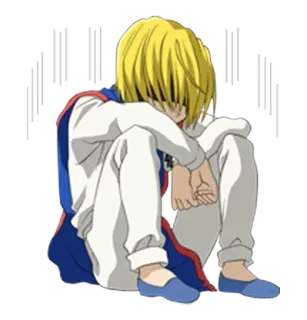😓 anime, sad, crying, character, sitting, lonely telegram sticker