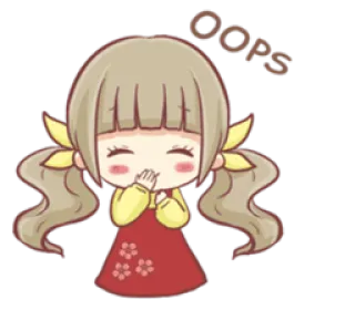 ☺️ OOPS Desenho animado, Anime, Garota, Ops, Fofo, Desculpa, Kawaii telegram sticker