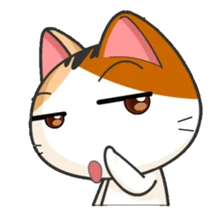 😒 gato, dibujos animados, lindo, animal, pegatina telegram sticker
