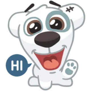 👋 HI dog, cartoon, friendly, animal, hi telegram sticker
