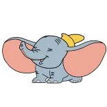 😅 Dumbo éléphant, Dumbo, dessin animé, Disney, personnage, mignon, animal telegram sticker
