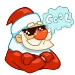 😎 Santa Claus COOL santa, keren, natal, liburan, perayaan, musim dingin whatsapp sticker