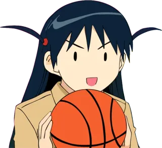 🏀 anime, gadis, bola basket, olahraga, kartun telegram sticker