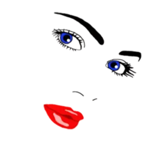 😒 ojos, labios, cara, maquillaje, belleza telegram sticker