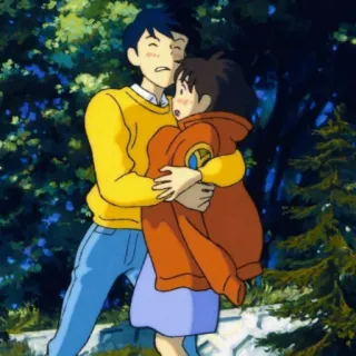 😳 Anime, Cặp đôi, Ôm, Phim hoạt hình telegram sticker
