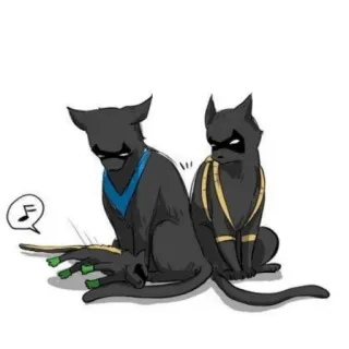 ♟ chat, chats, Nightwing, DC Comics, personnage, super-héros, animal, parodie whatsapp sticker