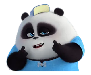 🐼 Panda, Dedo corazón, Ofensivo, Dibujos animados whatsapp sticker