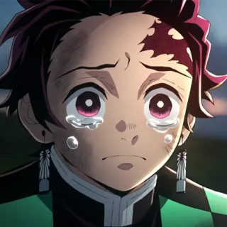 🔥 Tanjiro Kamado Demon Slayer anime, pleurer, larmes, Demon Slayer, Tanjiro telegram sticker