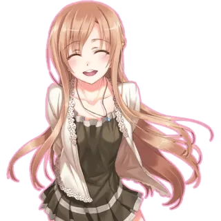 😄 Anime, Chica, Personaje, Sonrisa, Feliz, Dibujos animados, Kawaii telegram sticker