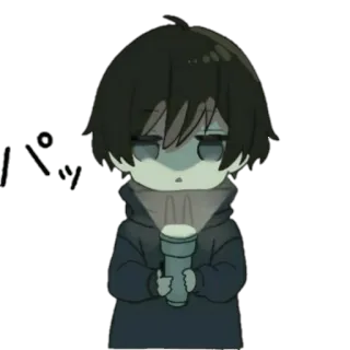👻 パッ flashlight, dark, night, anime, manga telegram sticker