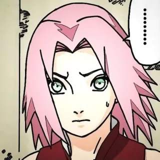 😶 Sakura Naruto Anime, Sakura, Naruto, Postać, Poważny telegram sticker