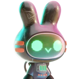 🤖 robot, conejo, futurista, androide, dibujos animados, lindo telegram sticker