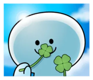 🍀 Cartoon, Klee, Glück, Vierblättriges Kleeblatt, Süß, Figur, Maskottchen whatsapp sticker