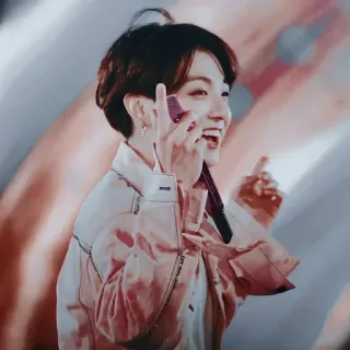 🐇 Jungkook Jungkook, BTS, singer, K-pop, microphone, idol, fan art telegram sticker