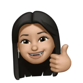 👍 emoji, thumbs up, girl, approval, like, celebration telegram sticker
