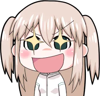 🤩 Anime, Mangá, Fofo, Kawaii, Olhos brilhantes, Feliz, Desenho animado, Chibi telegram sticker