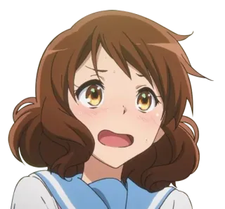 😯 Anime, geschockt, Mädchen, besorgt, verlegen telegram sticker