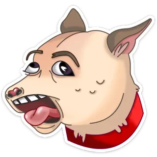 😜 anjing, lucu, binatang, meme, kartun, stiker telegram sticker