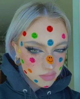 🥀 Smiley Gesichter, bunt, Frau, Porträt, Schönheit, Gesicht, Ästhetik telegram sticker