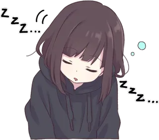 😪 Z...Z...Z... anime, sleep, girl, sleeping, cute, tired, anime girl telegram sticker