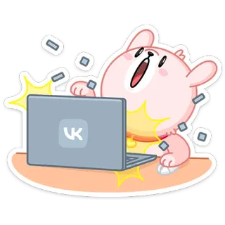 🐕 urso, laptop, mídia social, computador, desenho animado telegram sticker