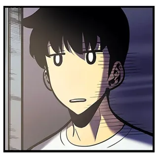 😑 homem, anime, chocado, asiático, sung jinwoo, solo leveling, expressão telegram sticker