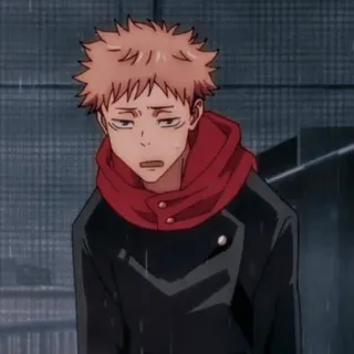 🌟 Yuji Itadori Jujutsu Kaisen Anime, Yuji Itadori, Jujutsu Kaisen, Dessin animé, Triste, Sérieux telegram sticker