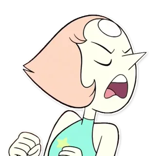 😠 Pearl Steven Universe ไข่มุก, สตีเวนยูนิเวิร์ส, การ์ตูน, ตัวละคร, อารมณ์เสีย telegram sticker
