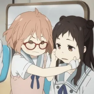 🍧 anime, girls, friendship, cute, cartoon whatsapp sticker