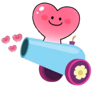 💞 corazón, amor, cañón, lindo, dibujos animados, San Valentín telegram sticker