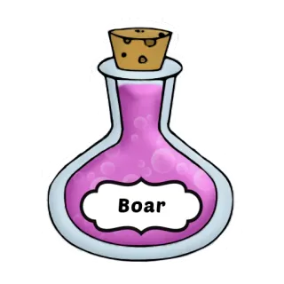 🐷 Boar potion, boar, magic, fantasy, bottle, drink, elixir telegram sticker