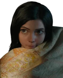 🥰 Alita Alita: Battle Angel filme, personagem, cyborg, robô, menina, Alita whatsapp sticker