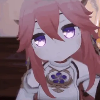 ✋ Yae Miko Genshin Impact Anime, Genshin Impact, Yae Miko, Słodkie, Postać z gry telegram sticker