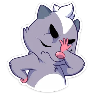 🤦‍♂️ puzzola, animale, cartone animato, carino, esausto, facepalm, deluso telegram sticker