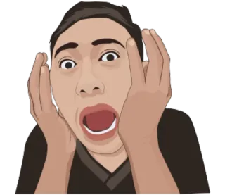 😧 sốc, ngạc nhiên, hoạt hình, sợ hãi, mặt, biểu cảm telegram sticker