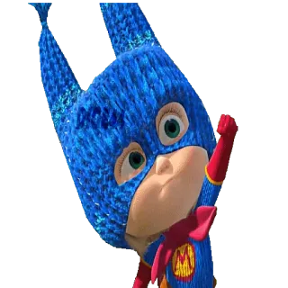 🦸‍♀️ Dibujo animado, Superhéroe, Niño, Azul, Máscara telegram sticker