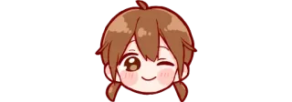 😉 dziewczyna anime, słodkie, kawaii, kreskówka, chibi, naklejka telegram sticker