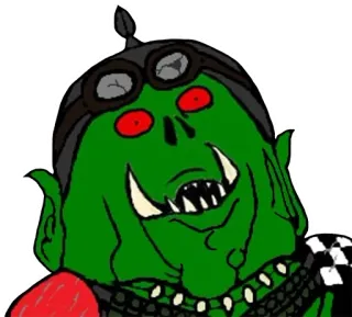 😮 Ork Warhammer 40k орк, Warhammer, 40k, зеленокожий, шлем, страшный telegram sticker