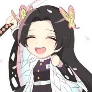 🌸 Kanae Kocho Demon Slayer Kanae Kocho, Demon Slayer, Anime, Manga, Chibi, Imut whatsapp sticker