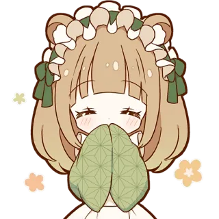 ☺️ Anime Mädchen, süß, kawaii, Blume, Charakter whatsapp sticker