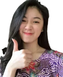 🔥 wanita, jempol ke atas, senyum, positif, asia telegram sticker